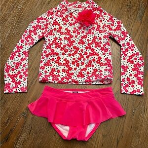 Floral Long Sleeve Swim Set for Kids - Pink